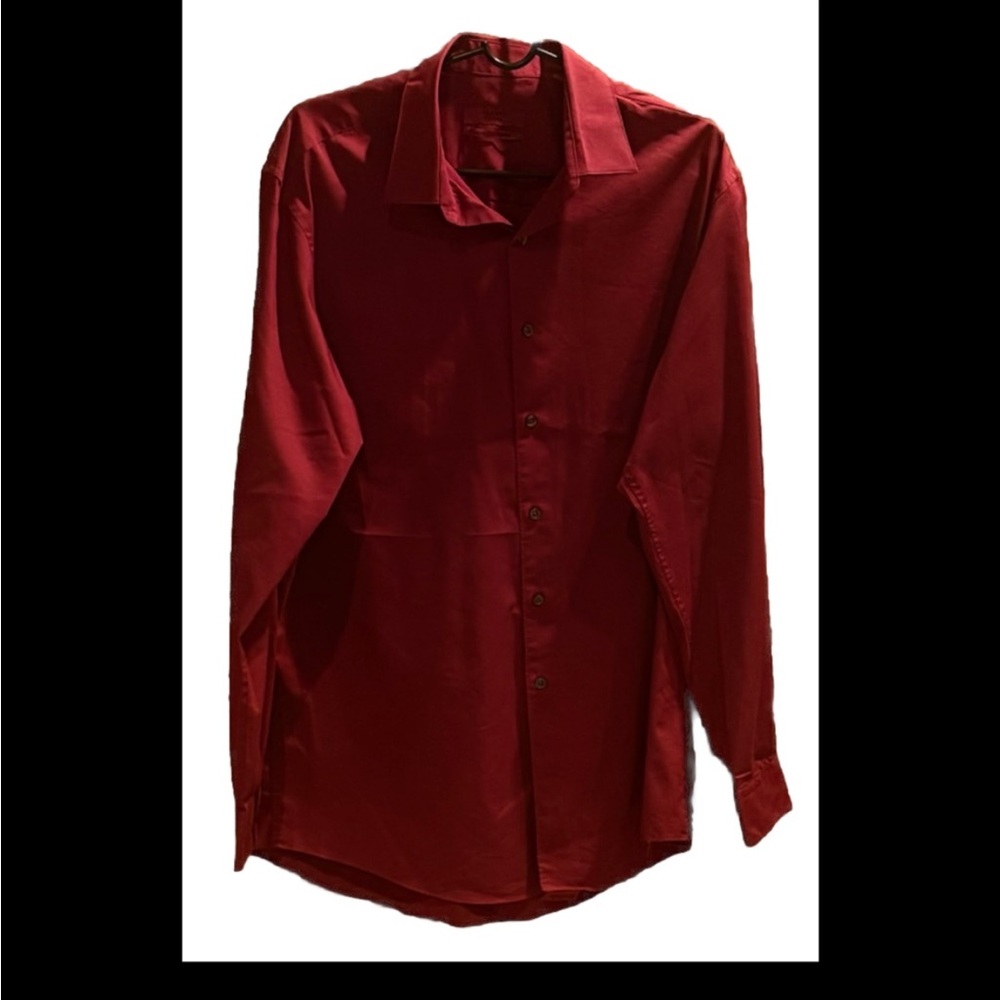 Alfani Maroon Button Down Shirt Size 16.5-34/35